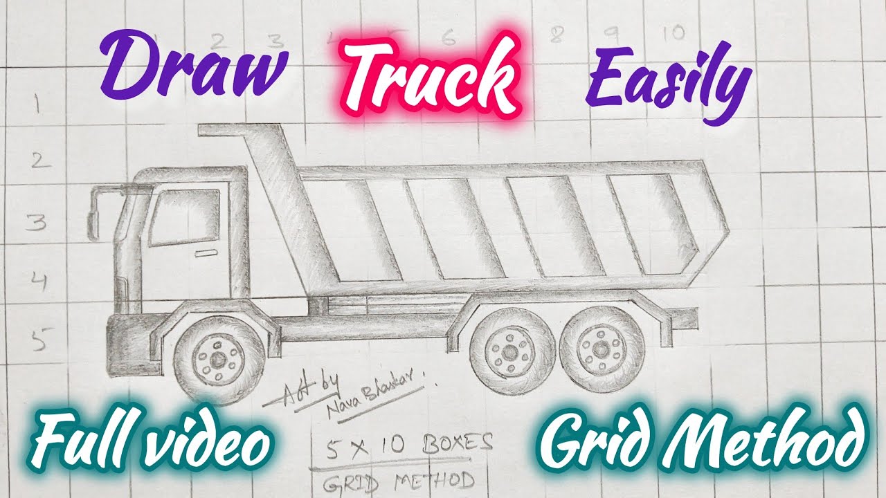 Draw Truck easily by Grid method @Bright_Sparks_007 