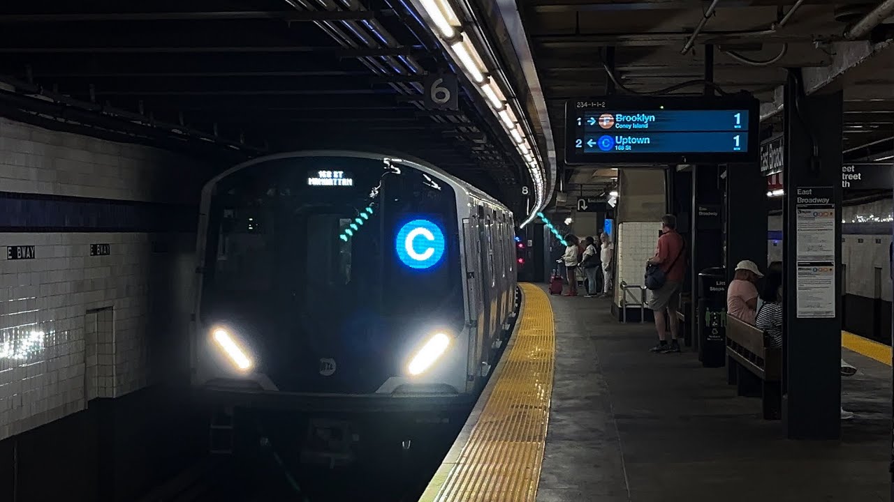 NYC Subway: R179/R211A (A) (C) & R160 (F) Trains @ East Broadway