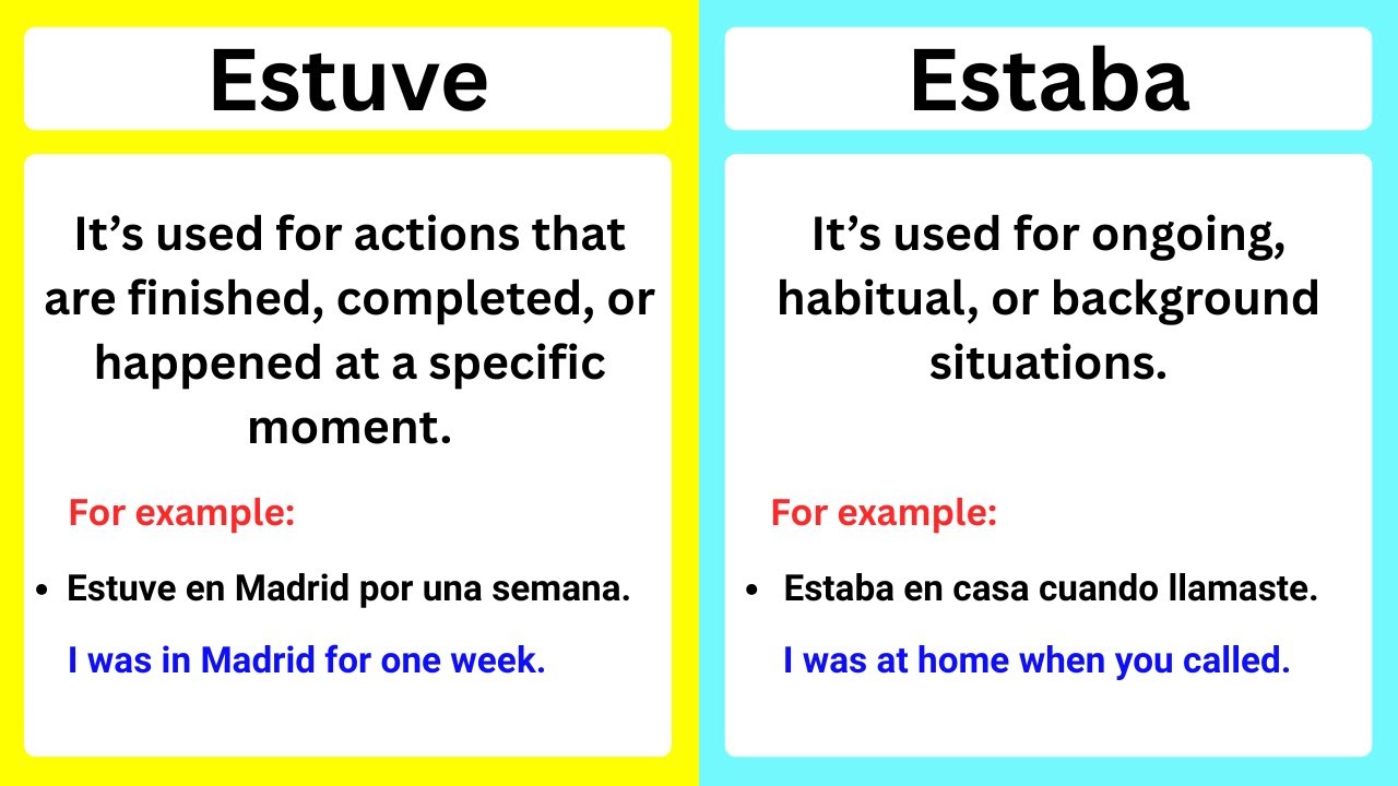 ESTUVE vs ESTABA |  What's the difference? Learn with examples
