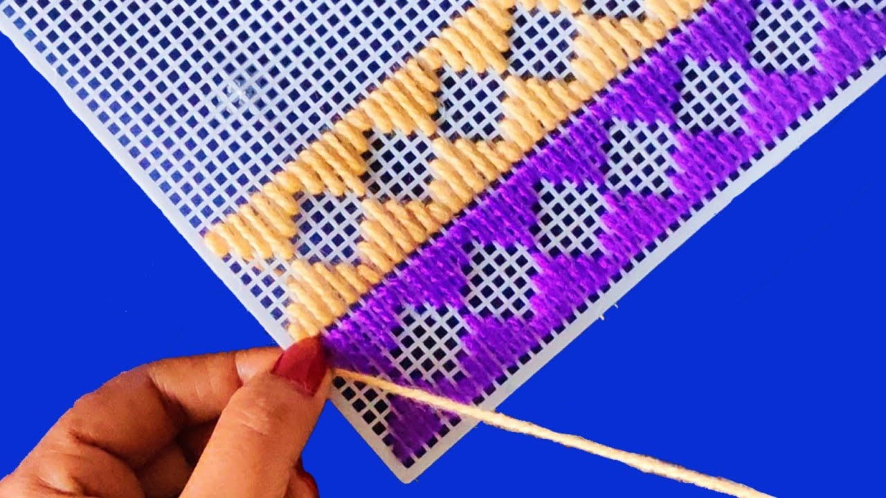 LATEST AND SIMPLE METHOD PLASTIC CANVAS DESIGN IDEA STEP BY STEP 👍