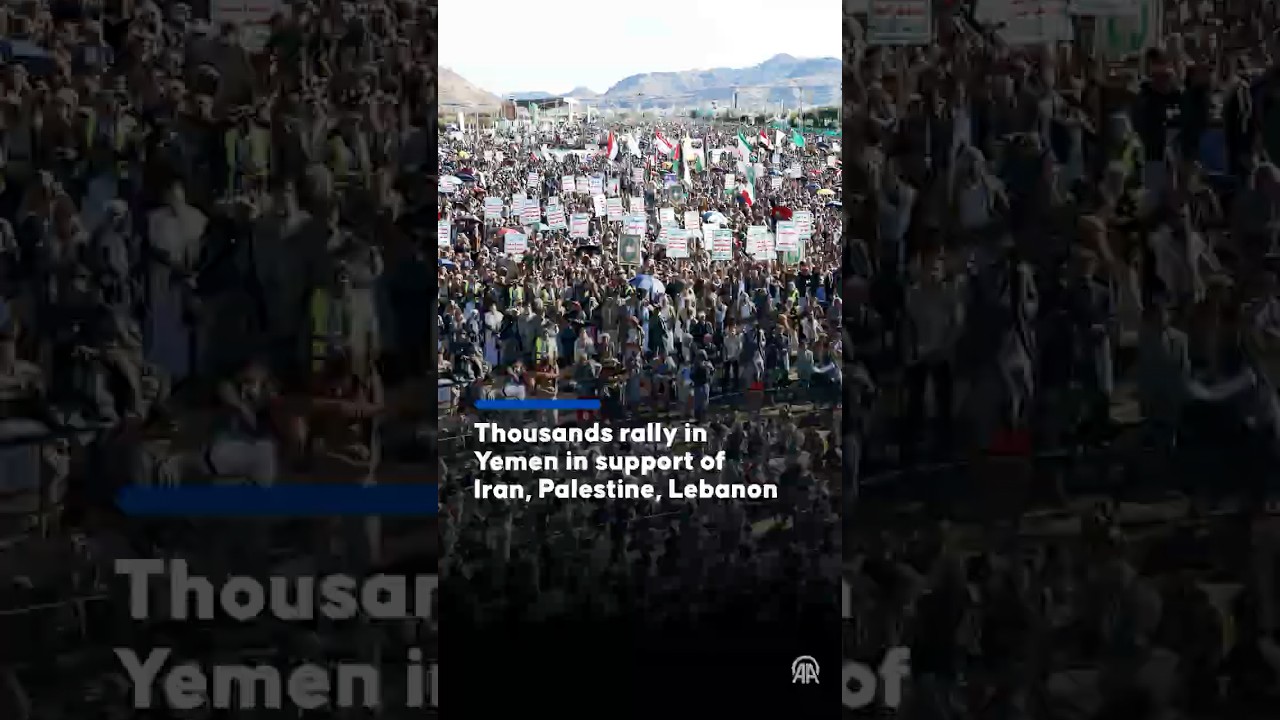 Thousands rally in Yemen&rsquo;s Sanaa in support of Iran, Palestine, Lebanon