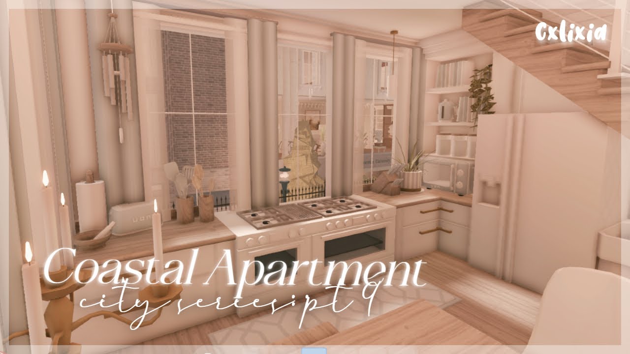 Bloxburg: Coastal Summer Apartment | City / Town Series Part 9 | Roblox Speedbuild