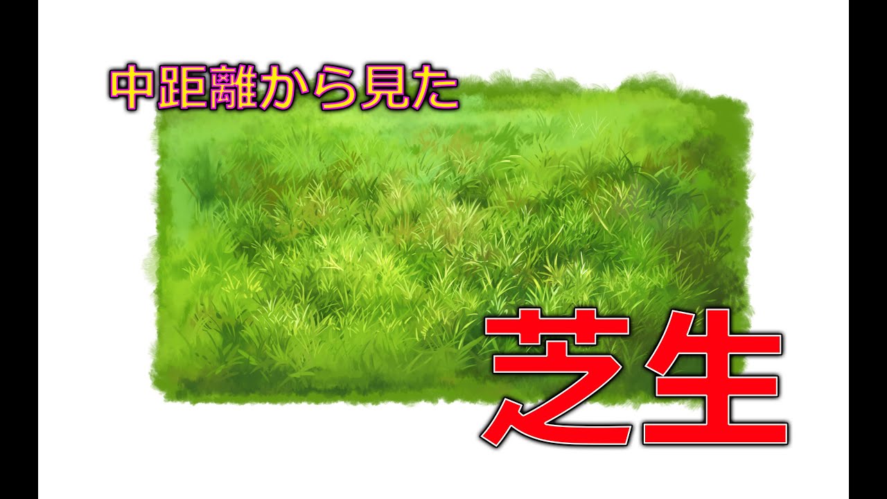 デジタル風景画　自然物：芝生の描き方！【中景】How to draw a lawn!