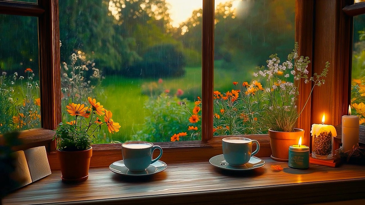 Garden Spring ASMR ☔✨ | Gentle Rain on the Window & Soft Nature Sounds for Deep Rest & Sleep