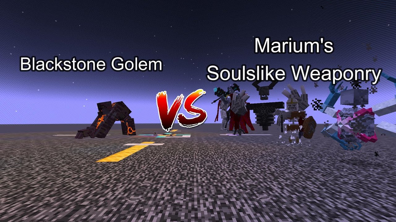 Blackstone Golem vs Marium's Soulslike Weaponry  Minecraft  Mob Battle