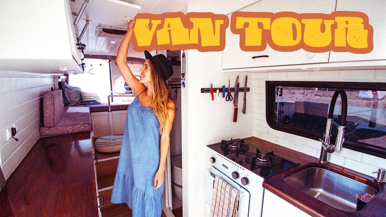 VAN TOUR |  Luxury Camper Van with Full Bathroom, Oven, Deck, & more!