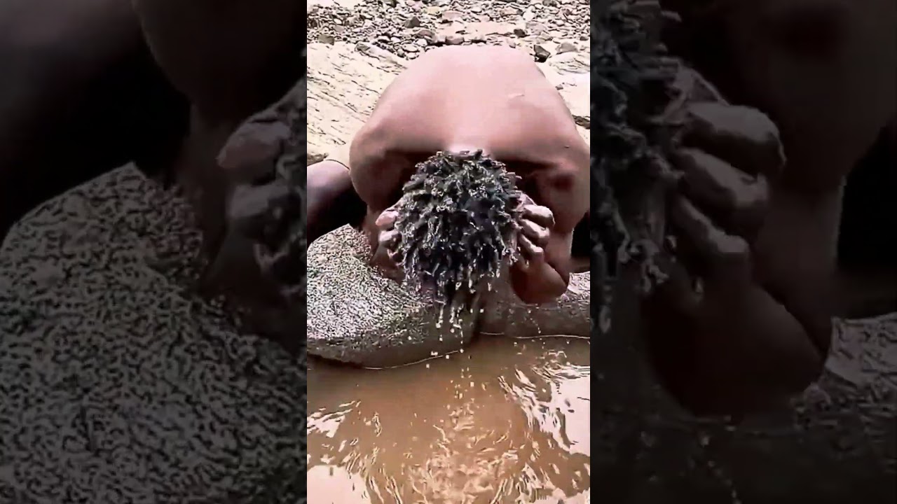 &ldquo;Traditional African Tribe Bathing with Sand&rdquo; || African tribes. #hadzatribe #naturelovers #sand