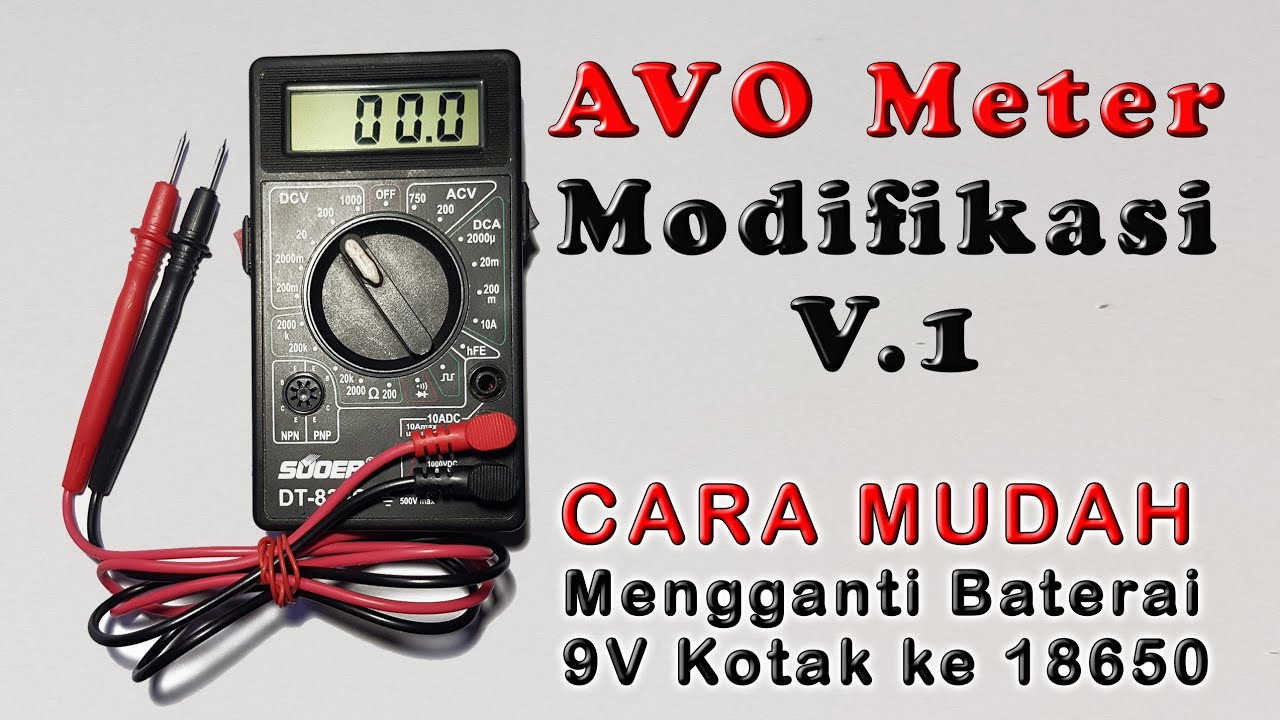 DC-To-DC Converter - Mengganti Baterai 9V ke 3,7V Multimeter
