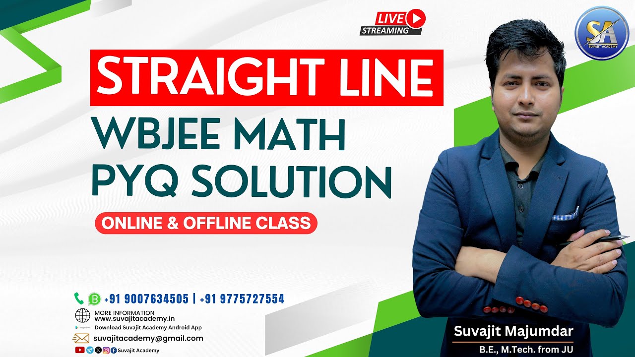 Straight Line Math WBJEE Previous Year Question Solution | Wbjee 2024 Exam Preparation #wbjee
