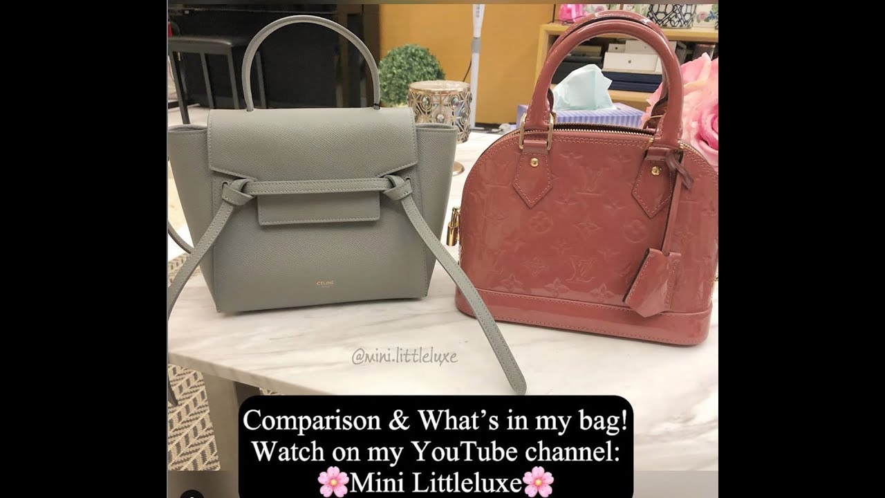 Celine Nano Belt Bag & LV Alma BB | What's in my bag | Comparison