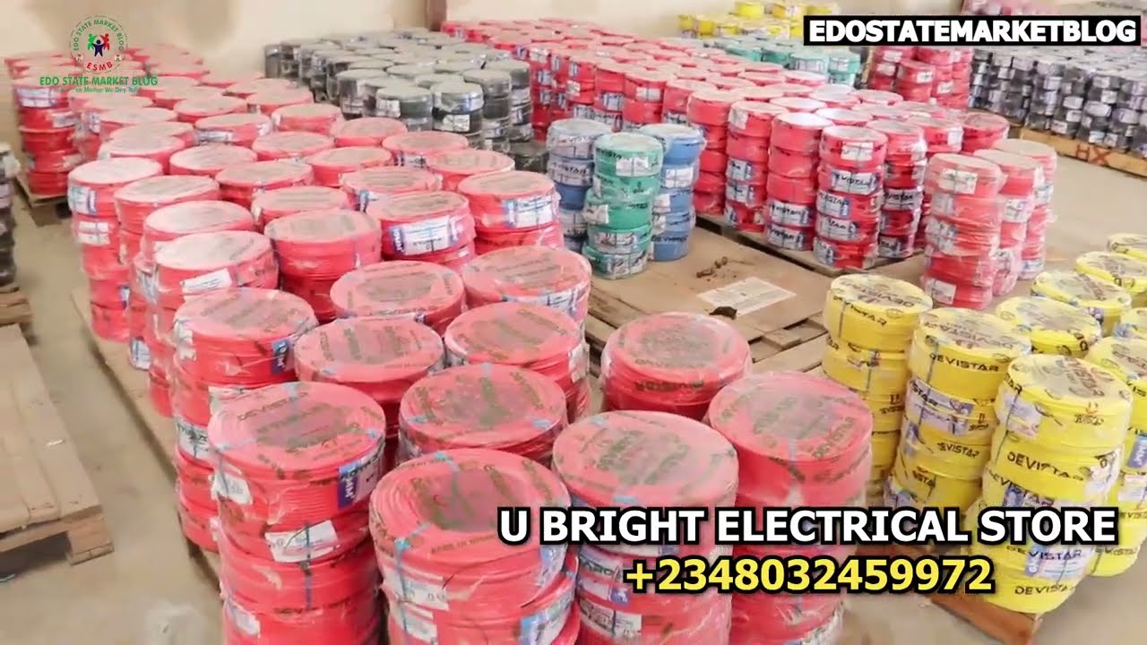 BIGGEST ELECTRICAL MATERIALS STORE IN EDO STATE WIT D CHEAPEST MATERIALS WIRES LIGHTENING FITTINGS