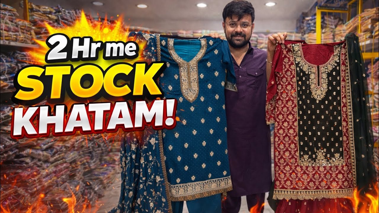 🔥 2 Ghante Me Stock Khatam 😱 Heavy Embroidered Suits Wholesale Price 💯