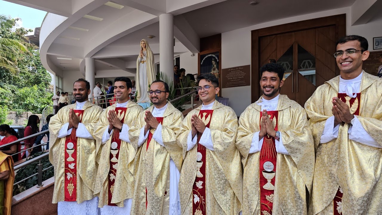 Priestly Ordination of 6 Jesuit Diacons by Bishop Dr Francis Serrao SJ at Fatima Retreat House Mang