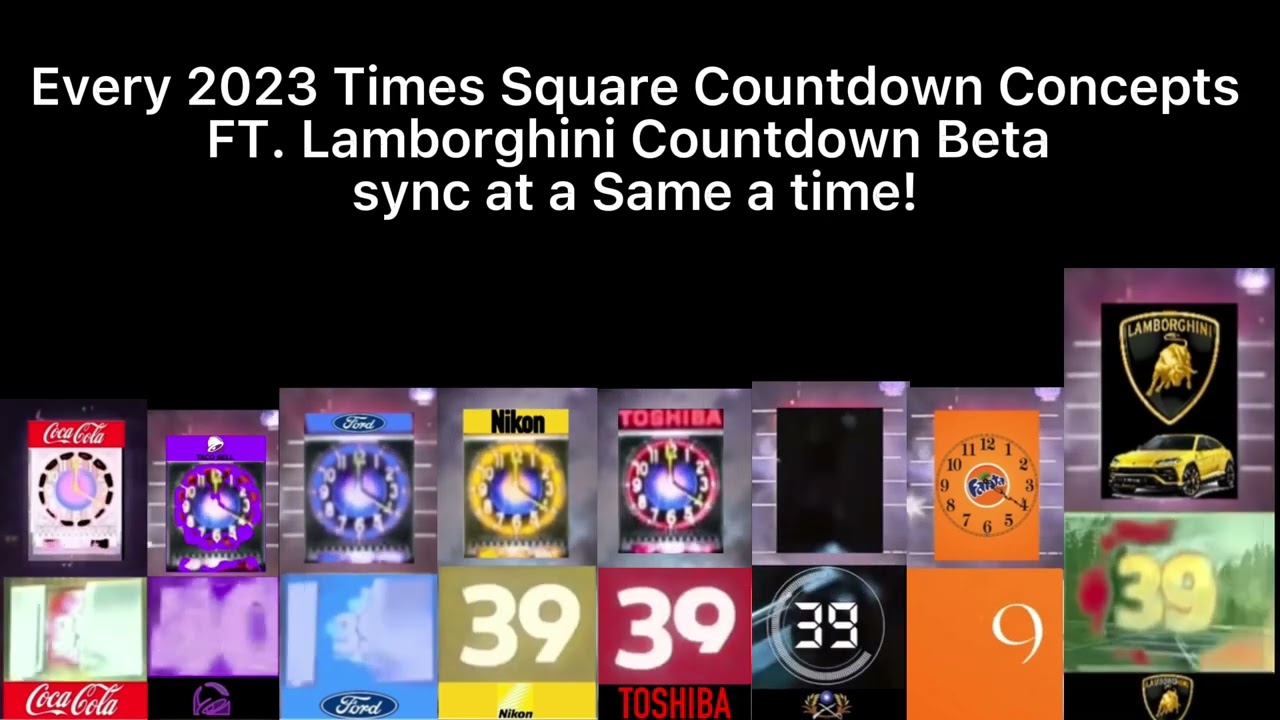 Every 2023 Times Square Countdown Concepts ft. Lamborghini Countdown sync at the same time!