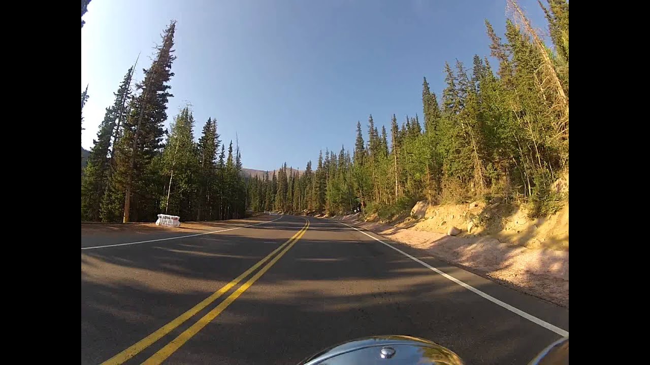 Steve Murrin climbs Pikes Peak on his 1976 Triumph Bonneville.
