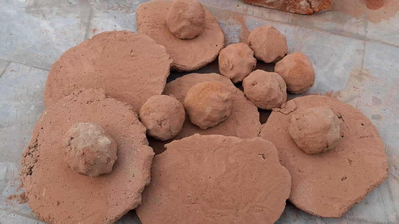 New video Soft red dirt dry floor crumbling satisfying