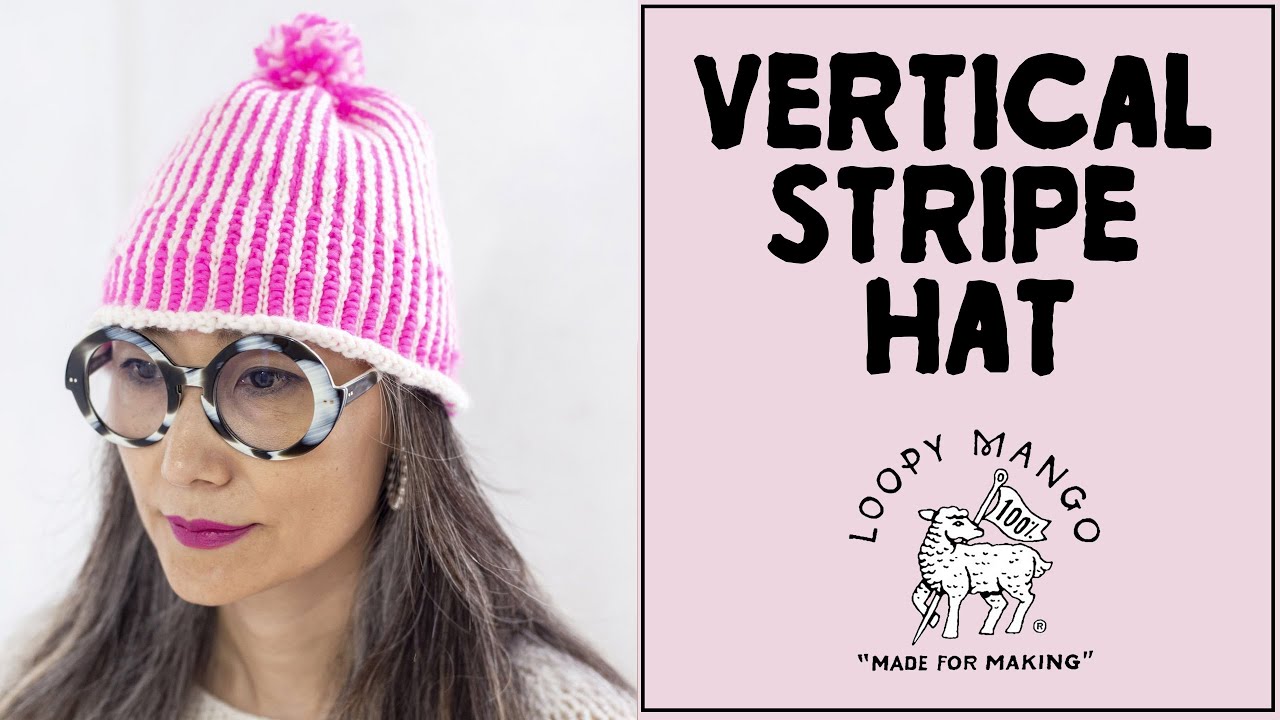 2 Color Rib for Vertical Stripe Hat