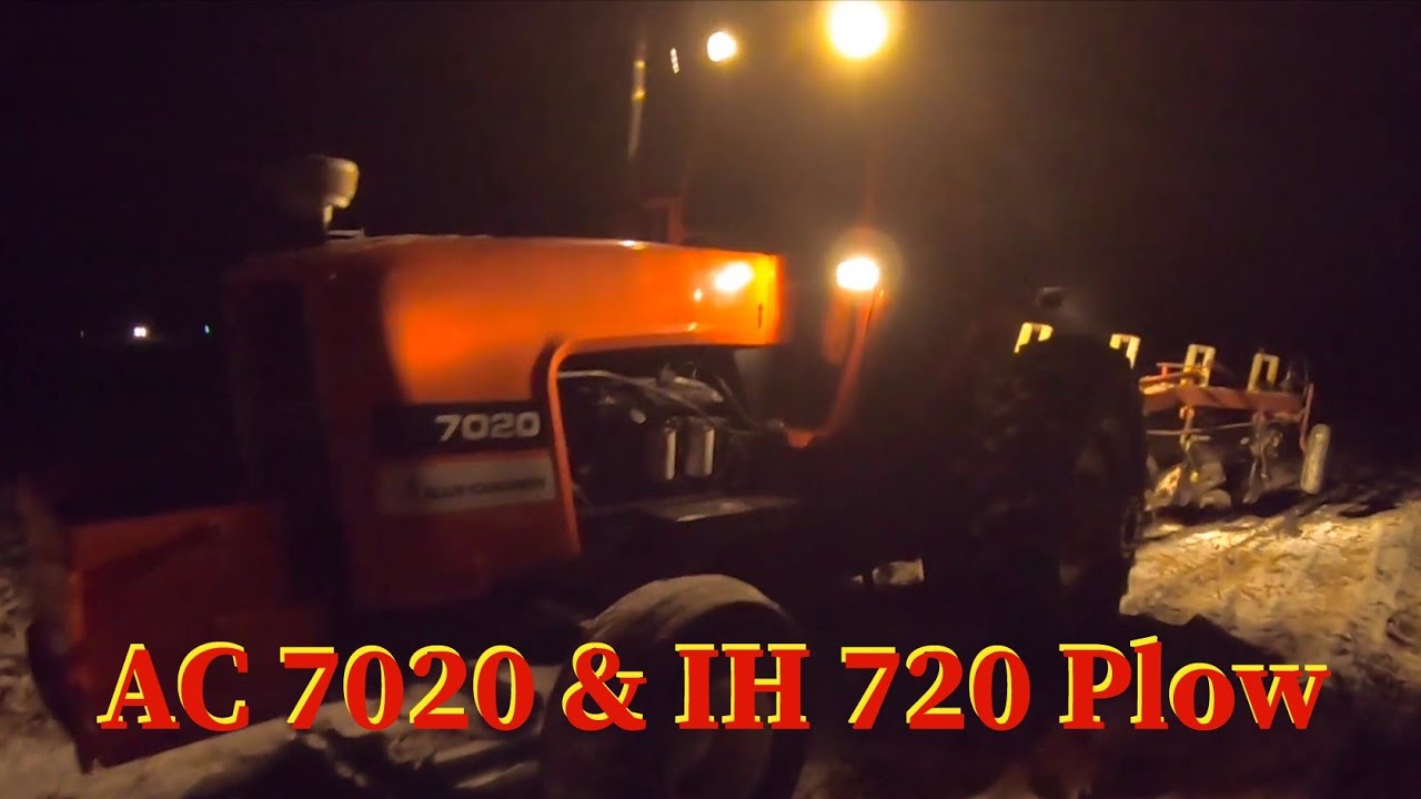 Allis Chalmers 7020 plowing with an IH 720 plow