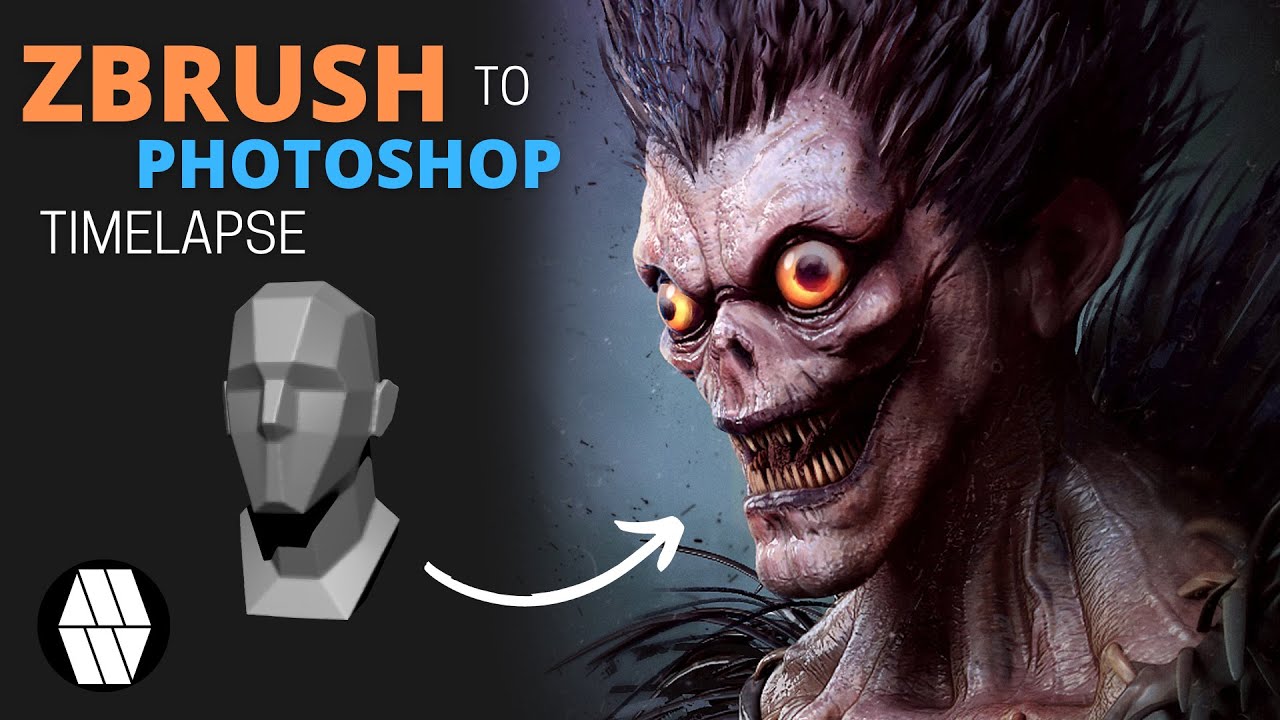 ZBrush to Photoshop Timelapse - 'Ryuk' Concept