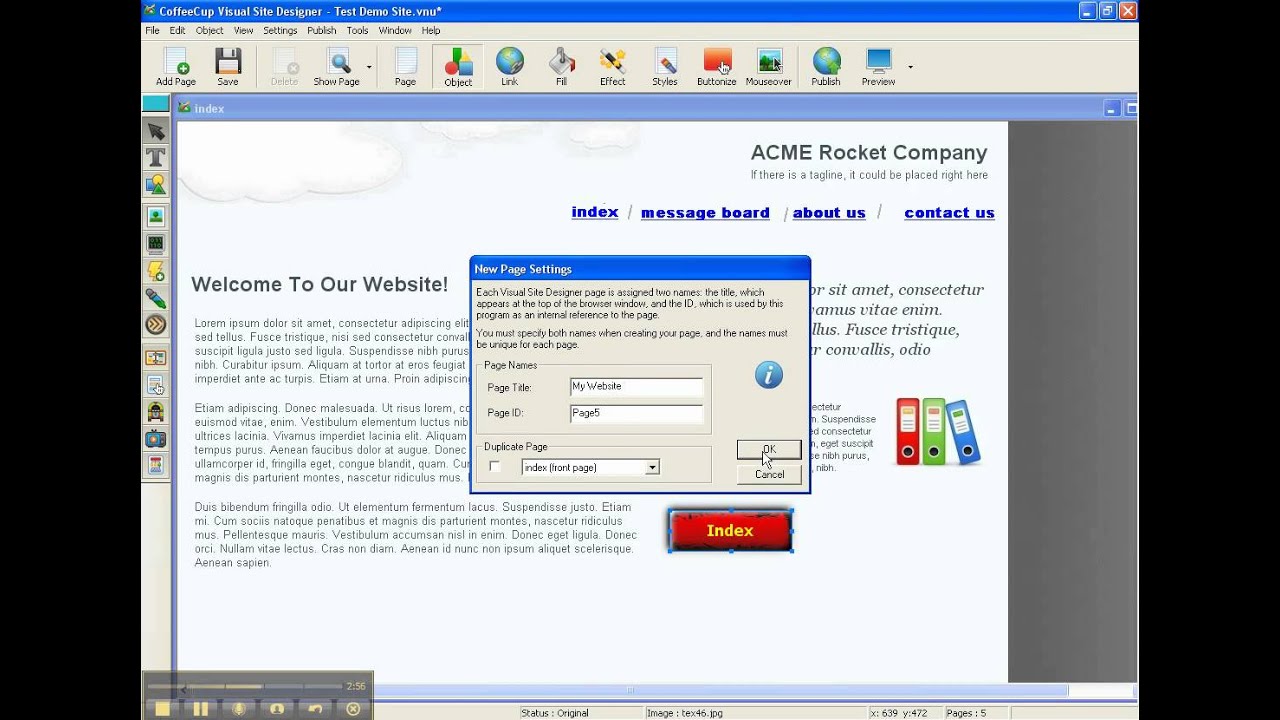 CoffeeCup Visual Site Designer Tutorial 8A Adding HTML code for message forums_etc