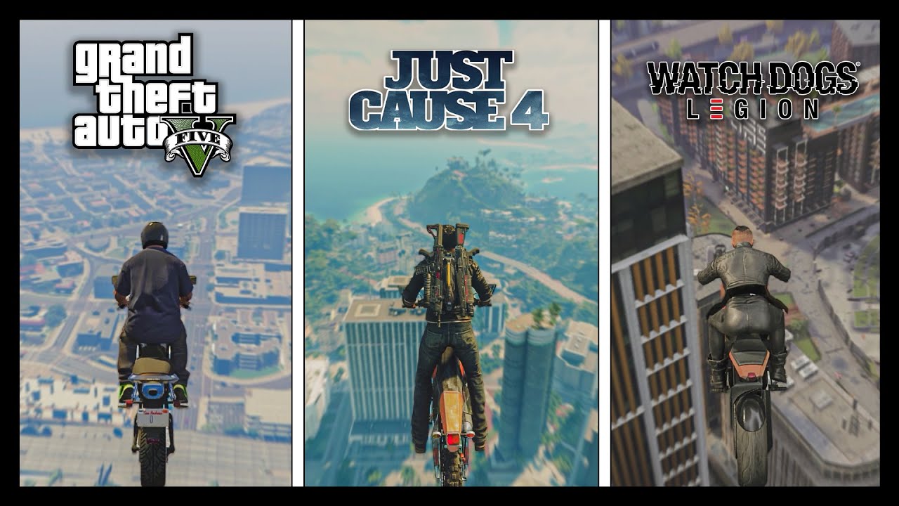 Falling From HIGH PLACES On a BIKE in 10 OPEN-WORLD Games (2002-2022)