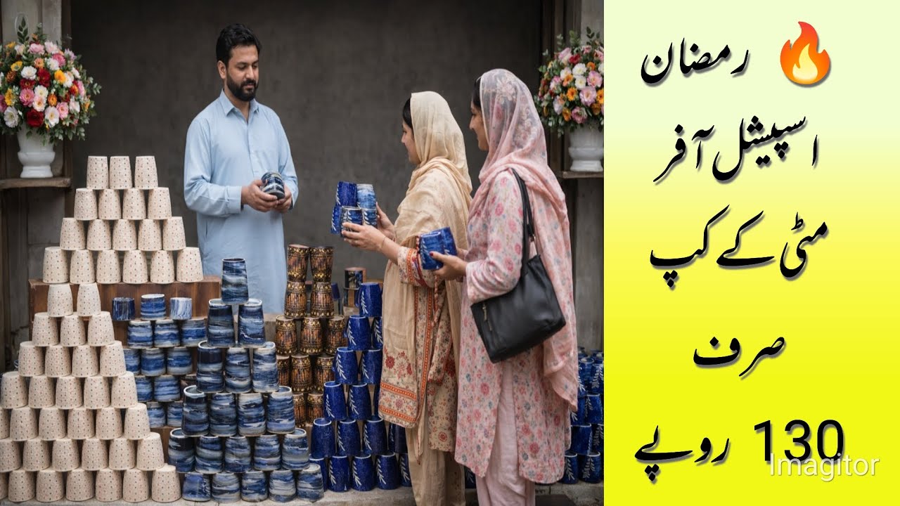 رمضان اسپیشل آفر 🔥 مٹی کے کپ سیٹ آدھی قیمت میں | 6 پیس صرف 130 روپے سے شروع
