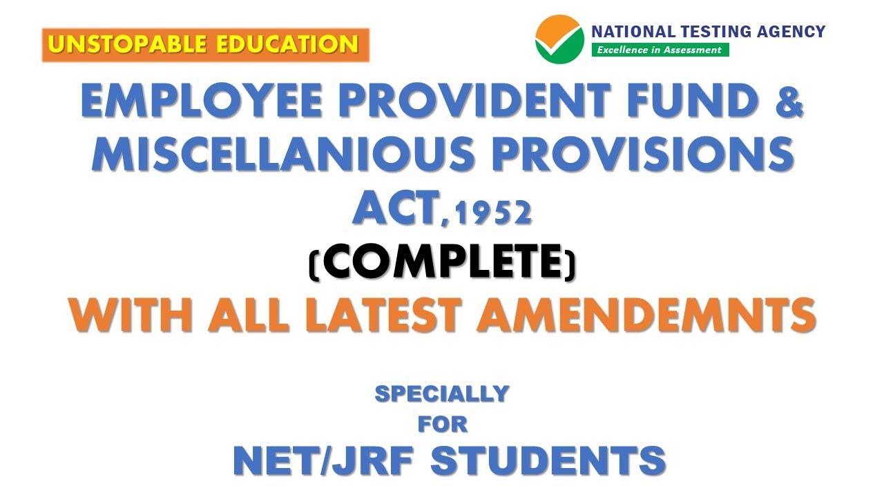(COMPLETE) EMPLOYEES' PROVIDENT FUND AND M.P. ACT,1952 |  हिंदी में  | LABOUR LAWS PAPER-2 |