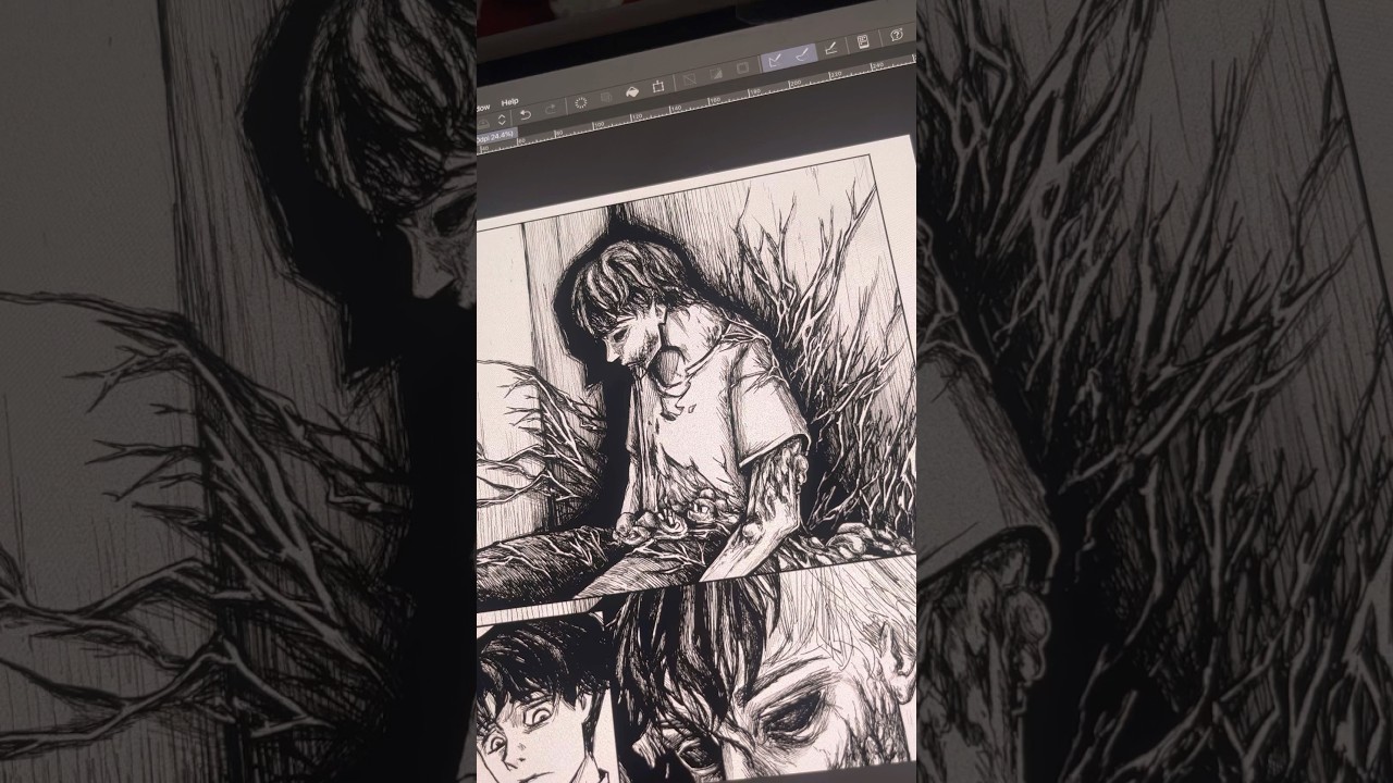 A page I&rsquo;m working on. #indiemanga #horrormanga #comics #mangaka #manga #mangapage #art #indiecomics