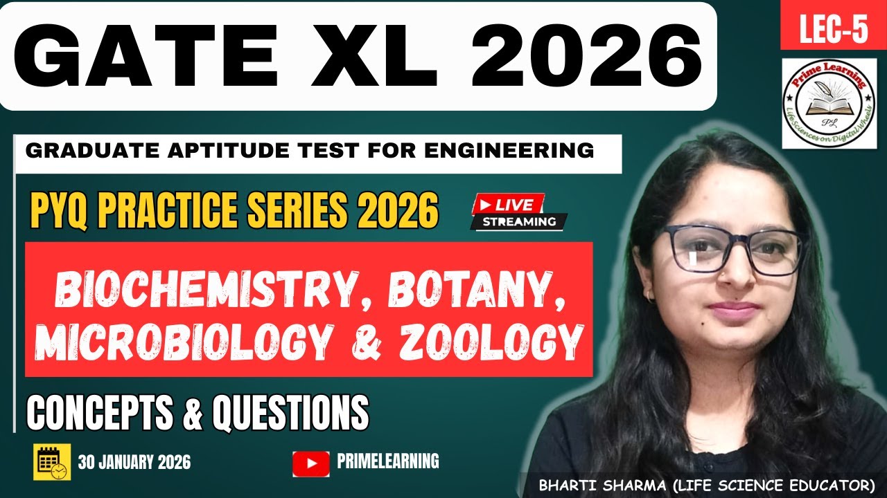 GATE PYQ PRACTICE SERIES | LEC-5 | GATE XL 2026 | Bichemistry, Botany & Zoology | Concept+Question