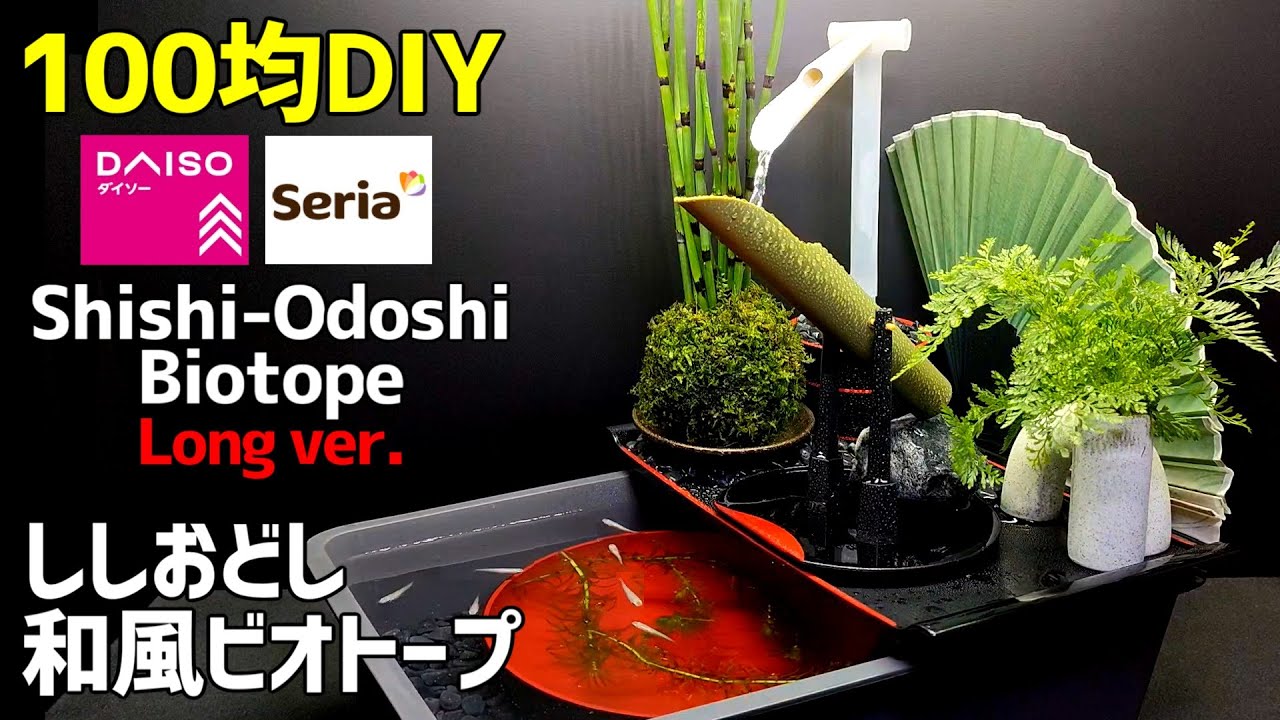 【100均DIY】ししおどし【和風ビオトープ】の作り方《Long Ver.》/メダカ/日本庭園/Shishi-Odoshi/Japanese garden pond/Biotope