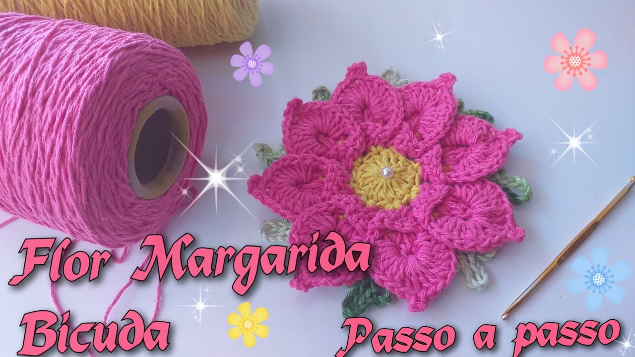 Flor Margarida Bicuda (passo a passo)#flormargaridabicuda