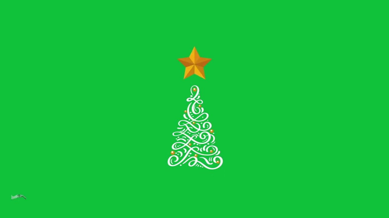 Merry Christmas Tree with Star Vector Animation | Green Screen