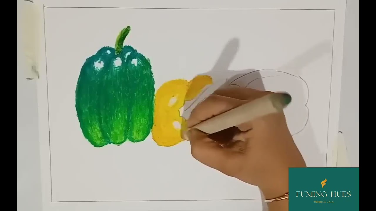 Draw Capsicum different angles easy | Draw Capsicum step by step |Drawing vegetables tutorials L-2