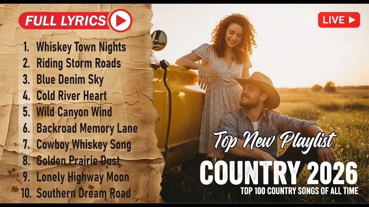 Calm Country Playlist for Relax Work Pop Ballad Study Coffee With Lyrics