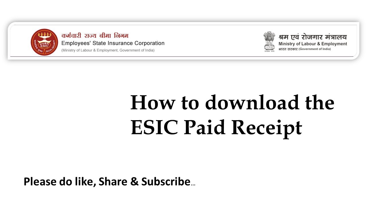 How to download ESIC Paid receipt