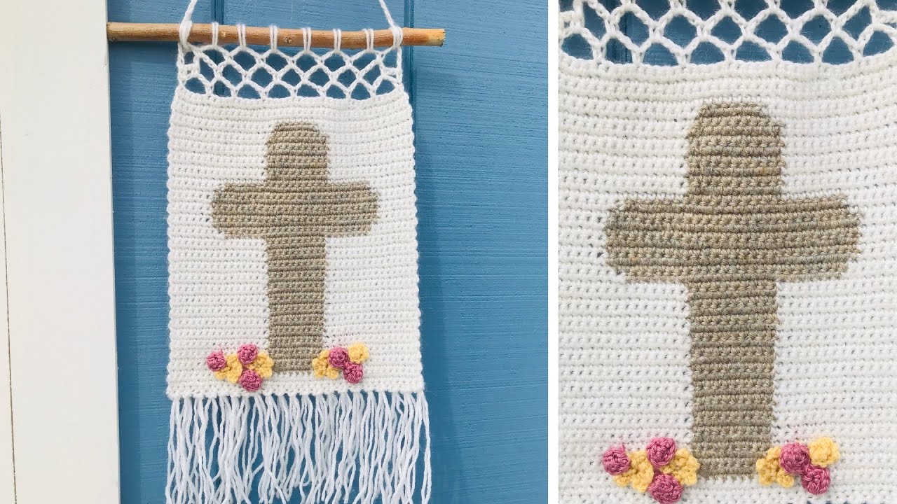 Crochet Cross Wall Hanging - FREE Easter Crochet Pattern 2021