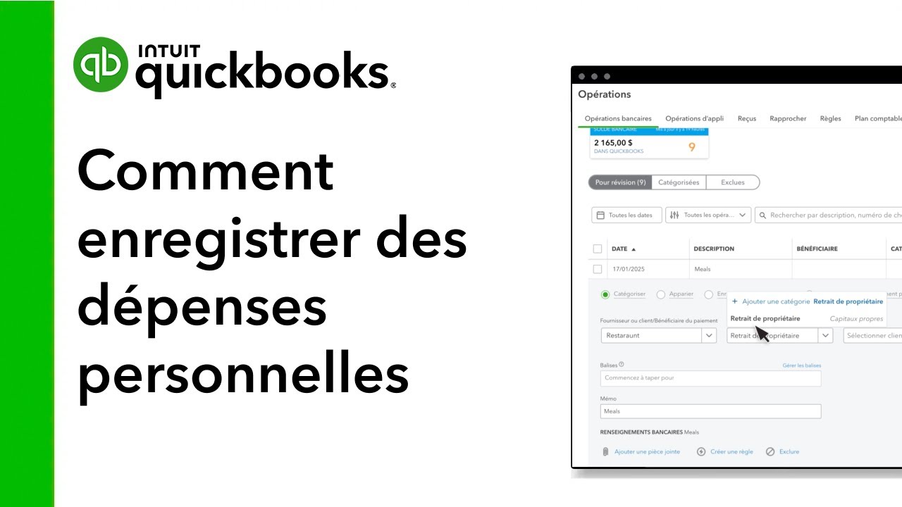 Comment enregistrer des dépenses personnelles dans QuickBooks en ligne