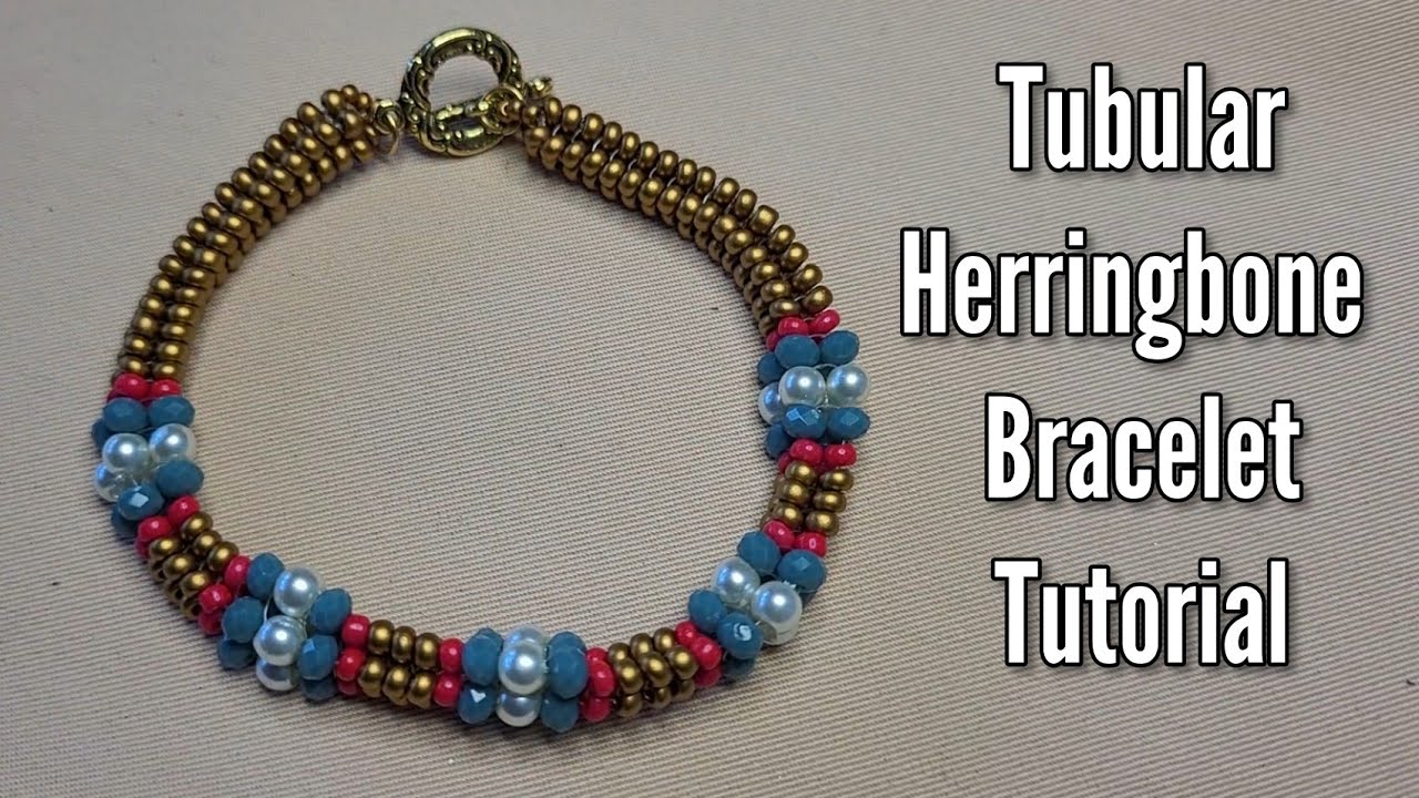 DIY Tubular Herringbone stitch Bracelet 🌺