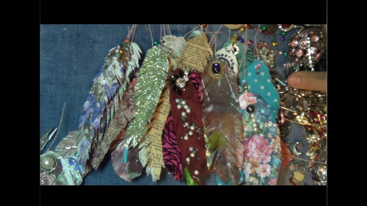 Embellishing Mixed Media Boho Paper Feather's