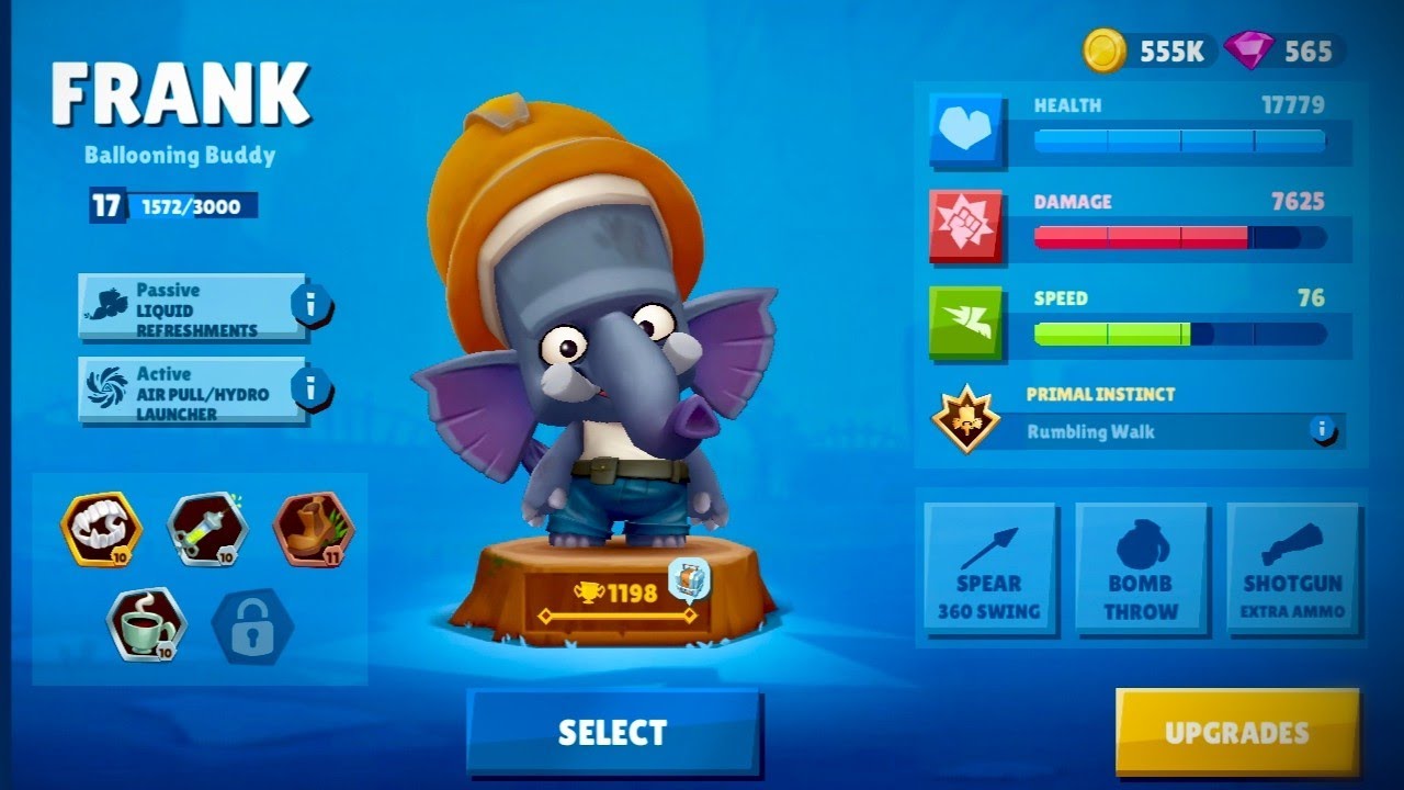 Upgrading Frank To Level 17 and Playing With it in Zooba.