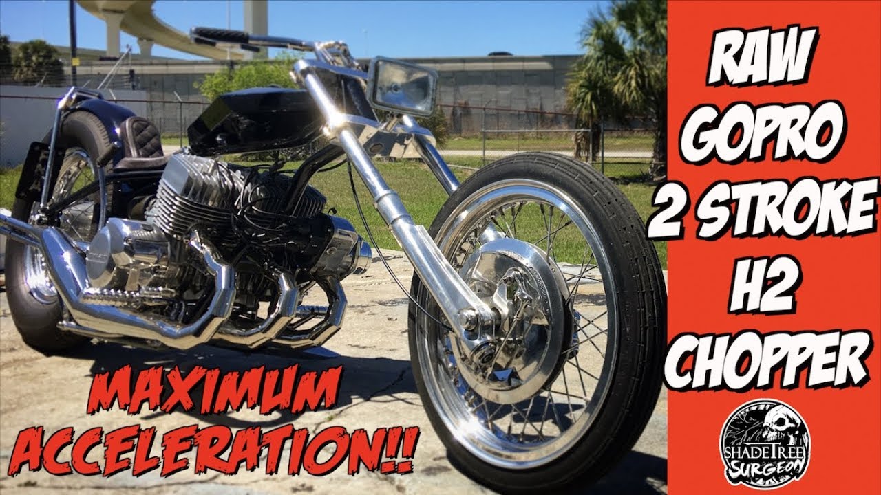 Kawasaki H2 chopper maximum acceleration RAW ONBOARD GOPRO