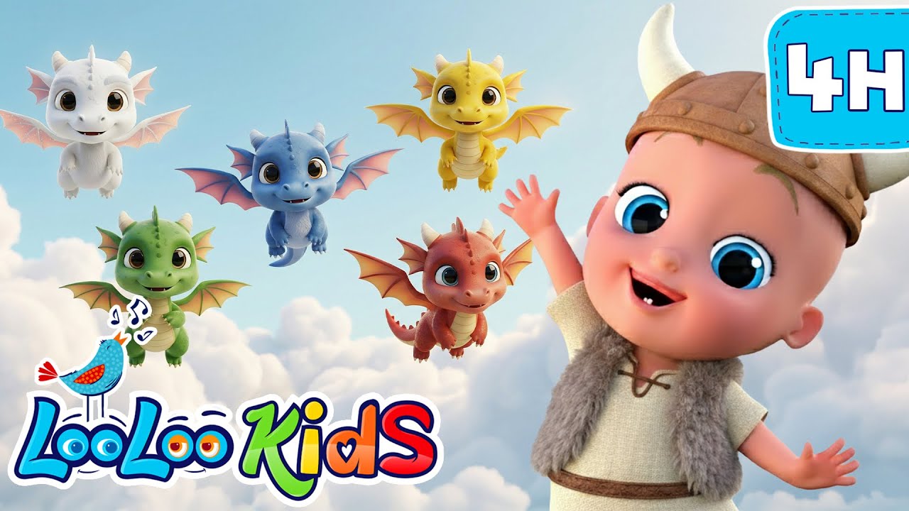 🐲 Five Little Dragons  - 4 Hours of Fun Preschool Songs & Nursery Rhymes for Toddlers