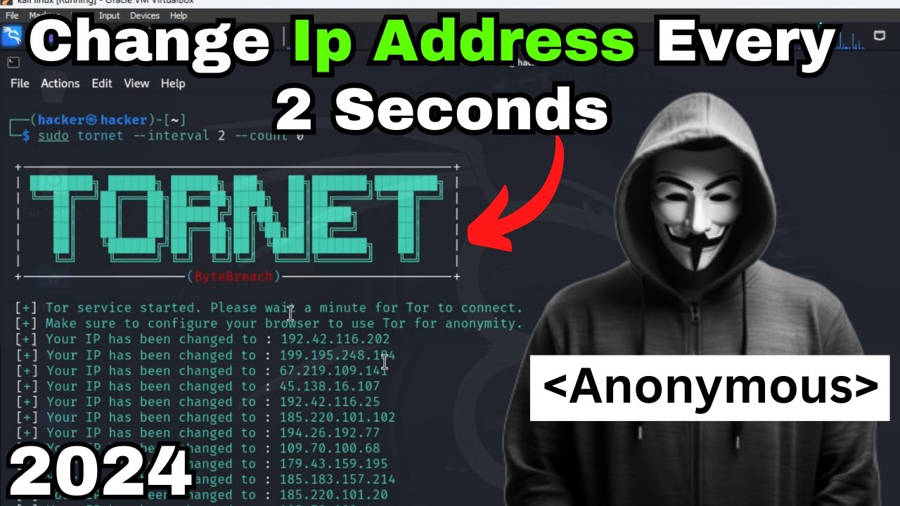 How To Change Automatically IP Address Every 2 Seconds - 100% ANONYMOUS | Kali Linux 2024