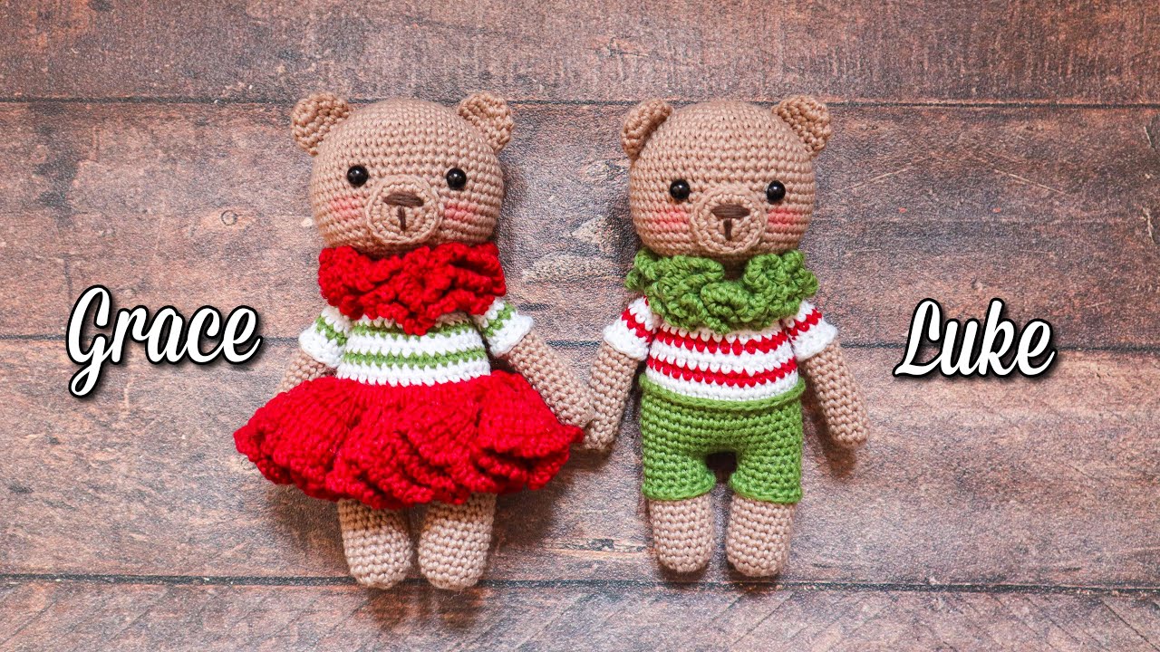 Make Your Own Christmas Bears! Luke And Grace | Head, Ears, Muzzle |  Crochet Amigurumi Dolls