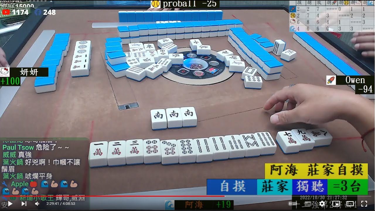 鄉野棋牌一期12強決賽~4  221031晚場 南哥 小葛 阿民 小怪