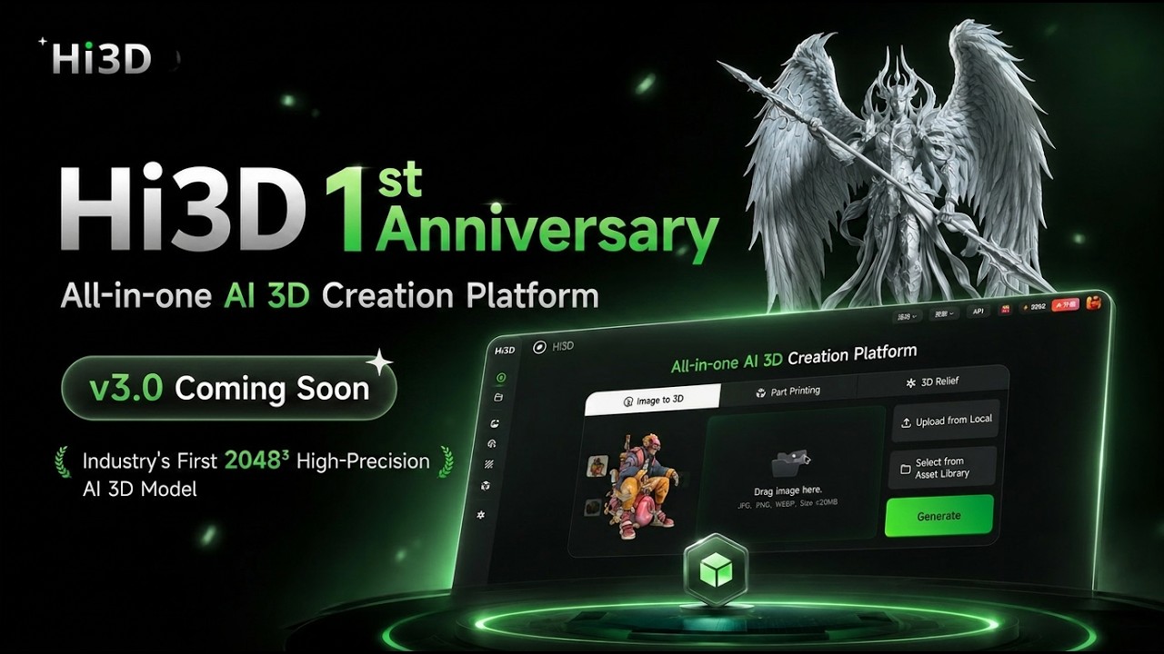 The new Hi3D &mdash; the All-in-One AI 3D Maker Platform, built for real 3D printing.