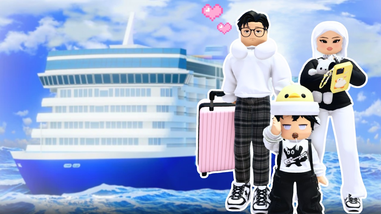 LIBURAN NAIK KAPAL PESIAR BERSAMA KELUARGA | 💖 Family Roleplay Roblox Indonesia