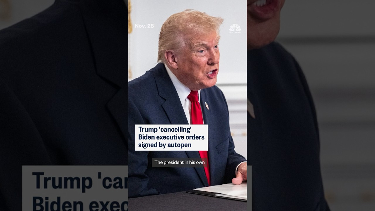 Trump 'cancelling' Biden executive orders signed by autopen