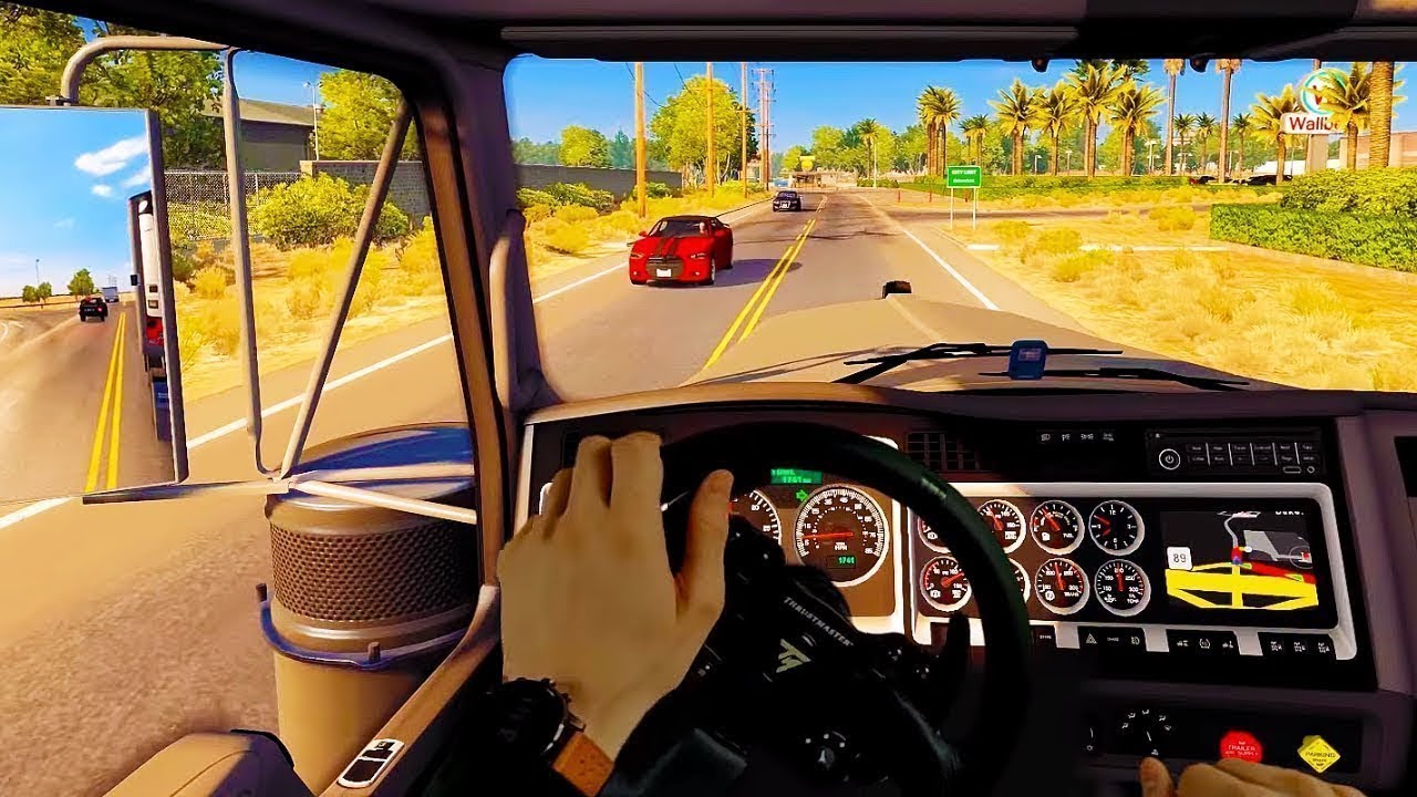 One Day in American Truck Simulator Traffic 🚦 Real Steering Wheel