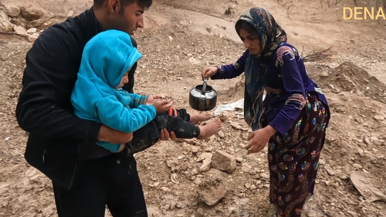 Living Simply: Daily Life in a Stone Hut of a Nomadic Family in the Mountains